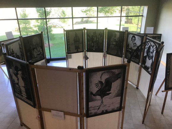 Indian Community School exhibit site from stairs